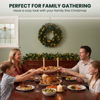 Christabelle Pre-Lit Highland Pine Wreath 61cm and Garland 2.74m Warm White LED Battery Timer Decoration
