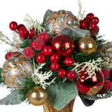 33cm Festive Floral Bouquet Tabletop Christmas Decoration