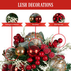 33cm Festive Floral Bouquet Tabletop Christmas Decoration