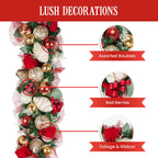 100cm Festive Floral Christmas Garland