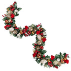 185cm Festive Floral Christmas Garland