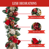 185cm Festive Floral Christmas Garland