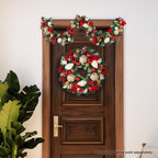 185cm Festive Floral Christmas Garland