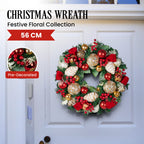 56cm Festive Floral Christmas Wreath