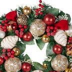 56cm Festive Floral Christmas Wreath