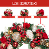 56cm Festive Floral Christmas Wreath