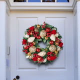 56cm Festive Floral Christmas Wreath