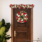 56cm Festive Floral Christmas Wreath