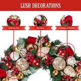 71cm Festive Floral Large Christmas Wreath