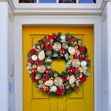 71cm Festive Floral Large Christmas Wreath