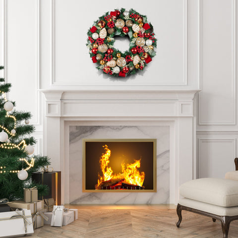 71cm Festive Floral Large Christmas Wreath
