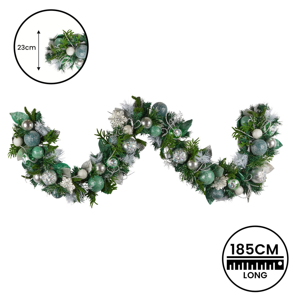 185cm Mint Luxe Christmas Garland
