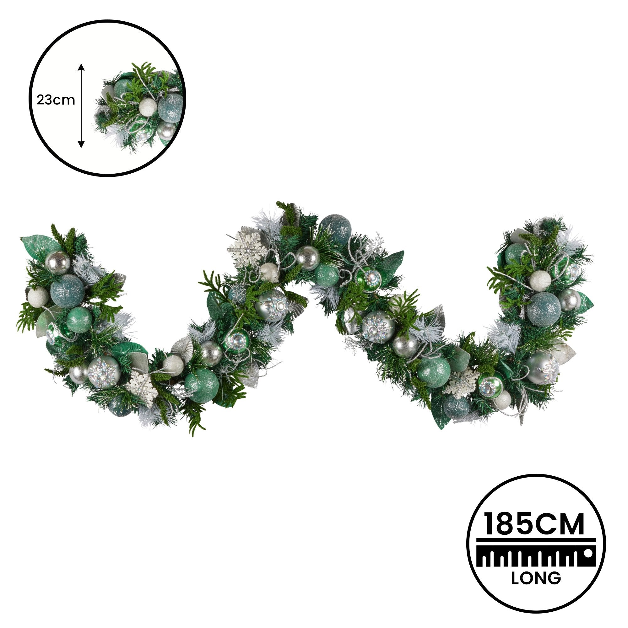 185cm Mint Luxe Christmas Garland