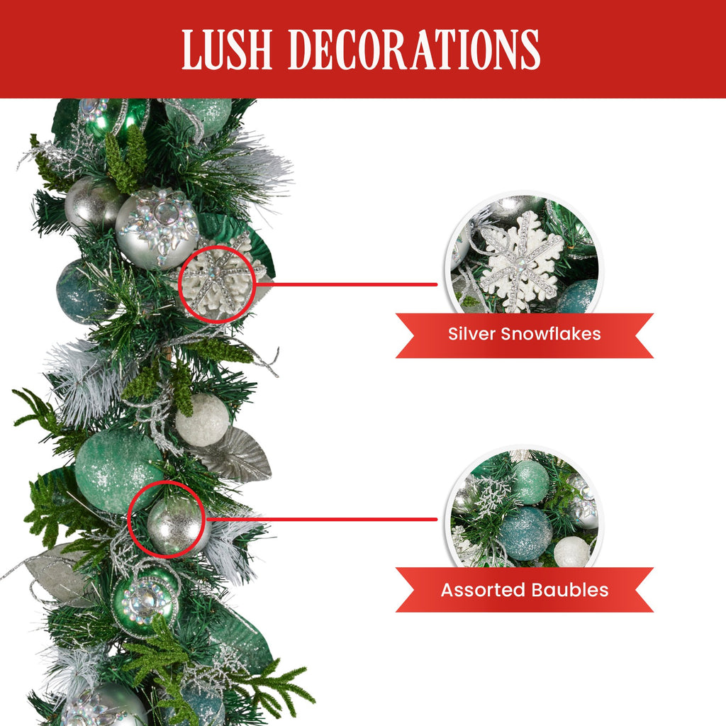185cm Mint Luxe Christmas Garland