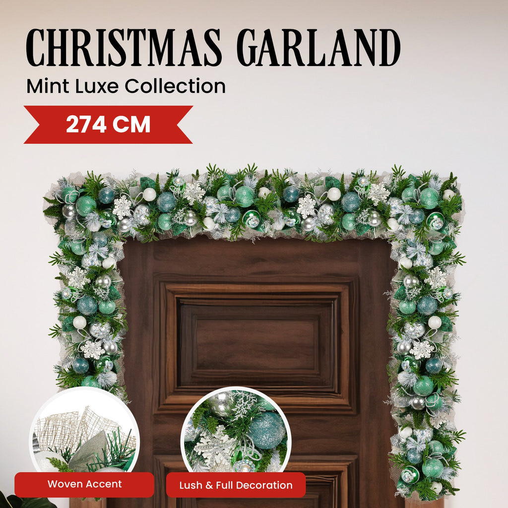 274cm Mint Luxe Christmas Garland