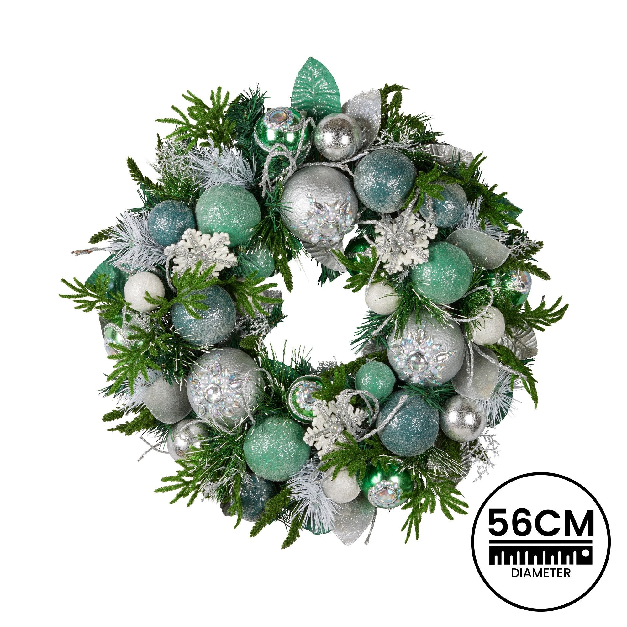 56cm Mint Luxe Christmas Wreath