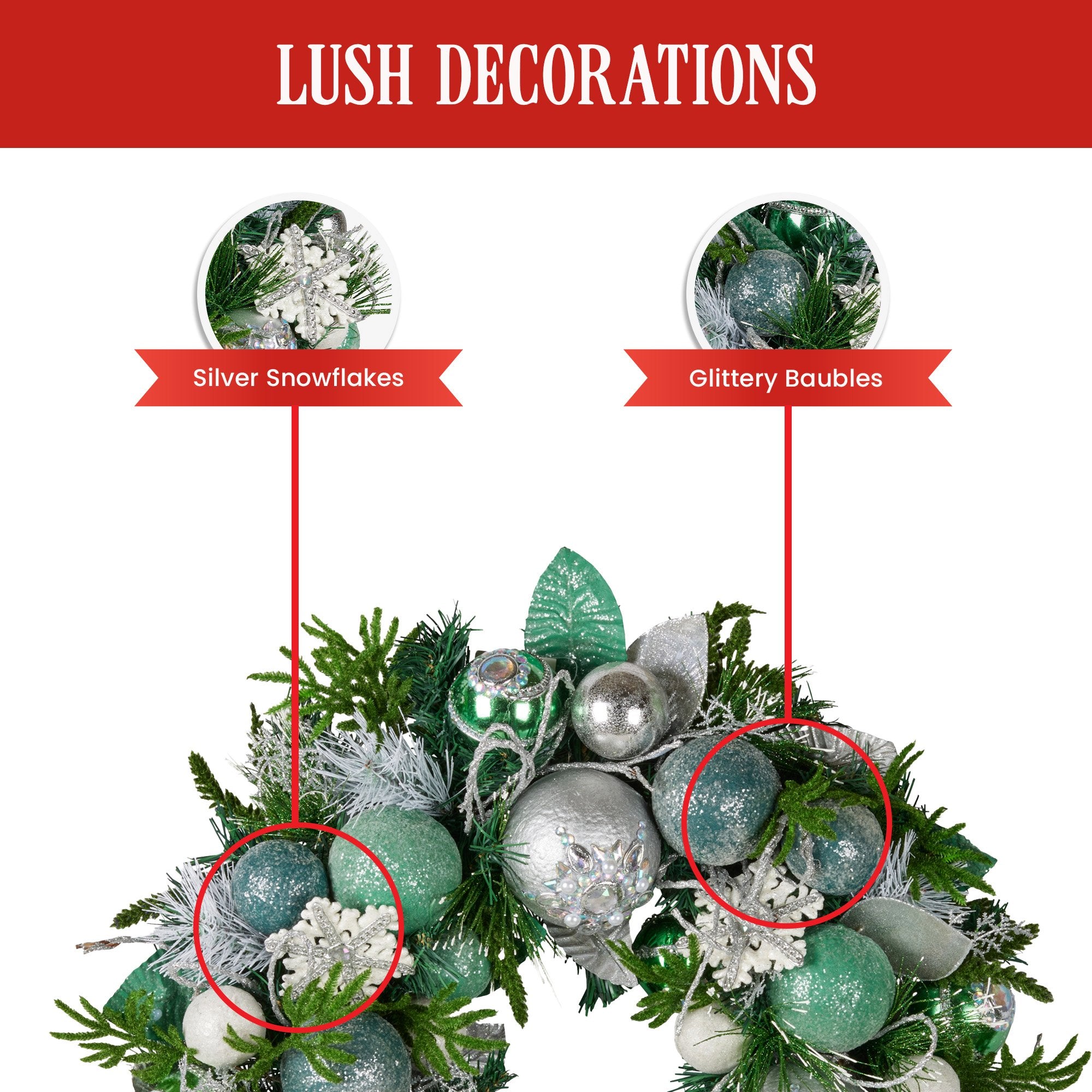 56cm Mint Luxe Christmas Wreath