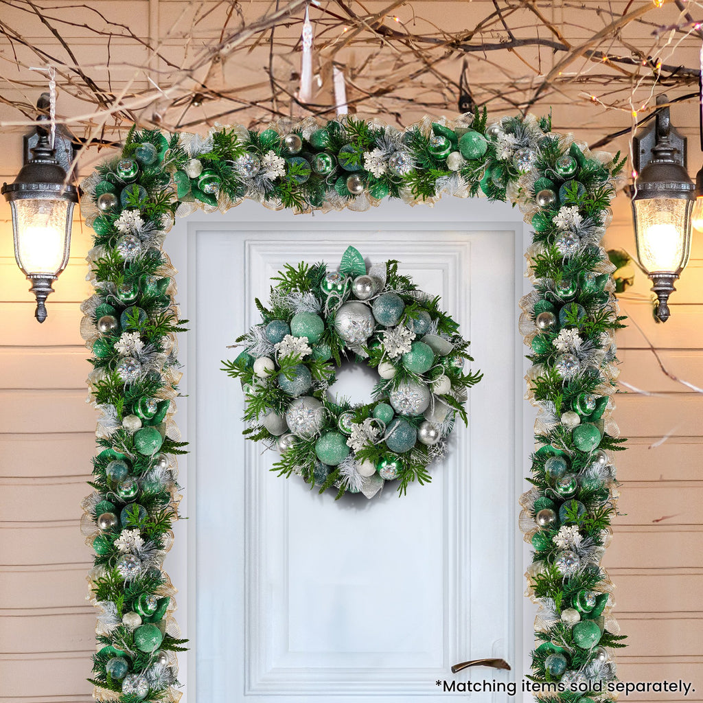 56cm Mint Luxe Christmas Wreath