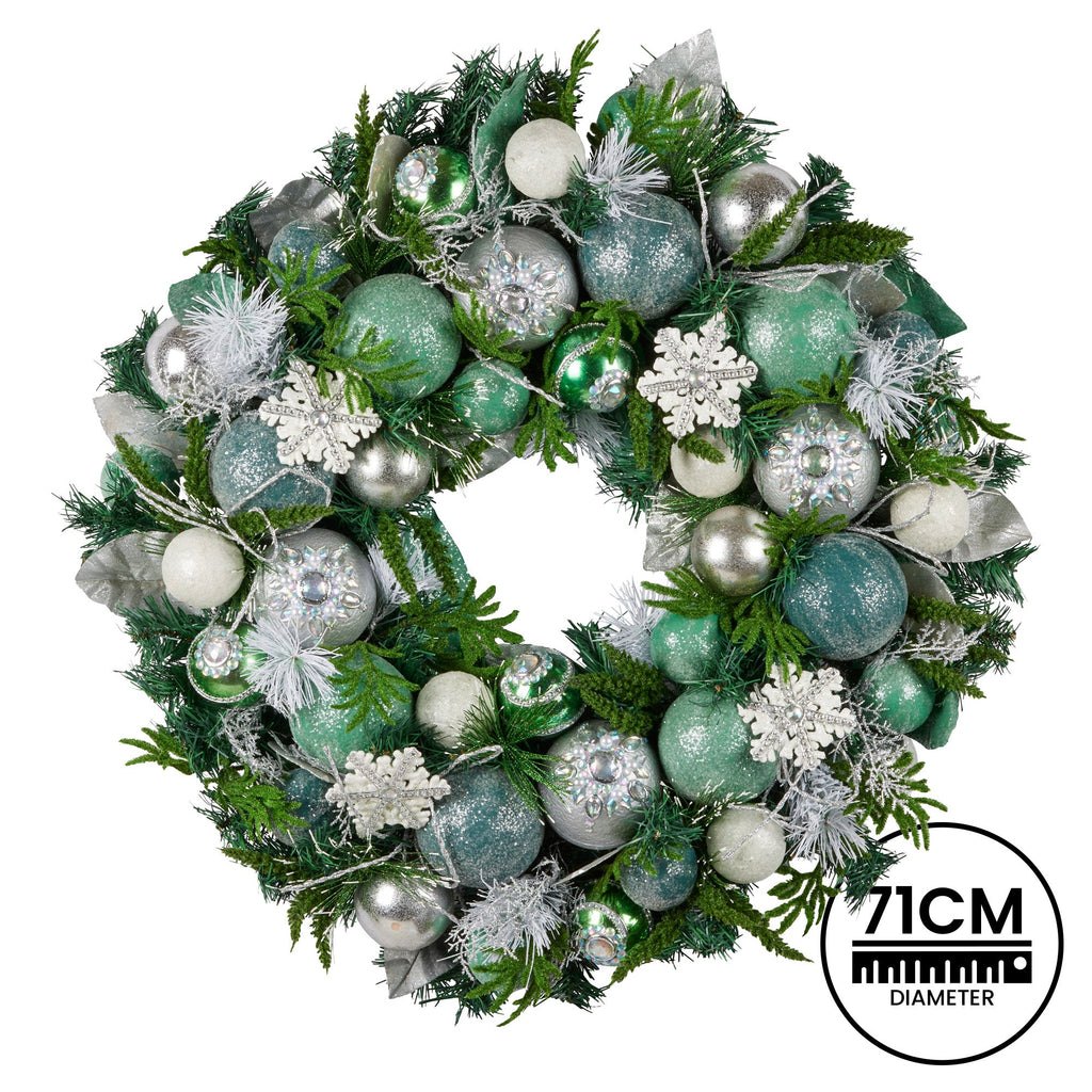 71cm Mint Luxe Christmas Wreath