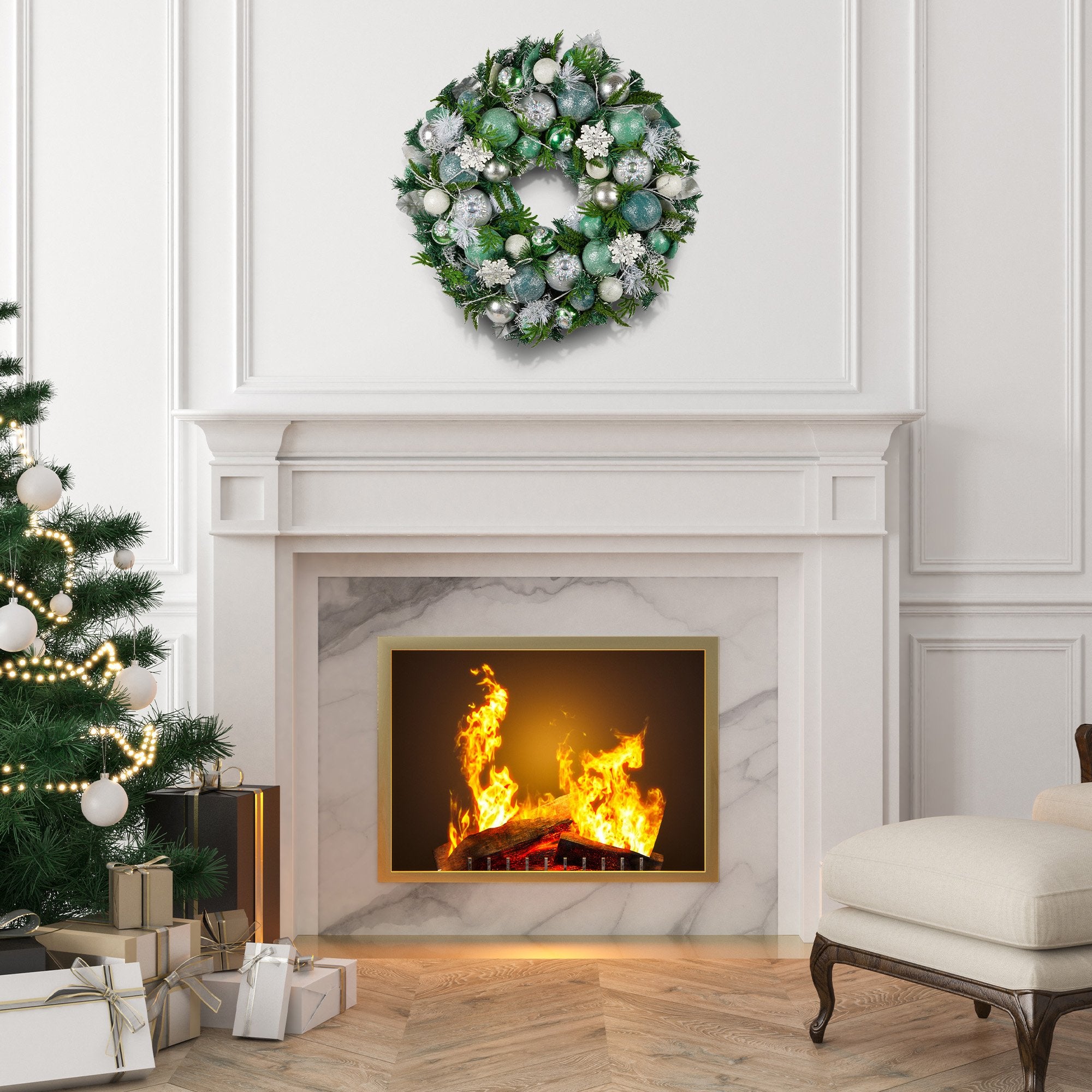 71cm Mint Luxe Christmas Wreath