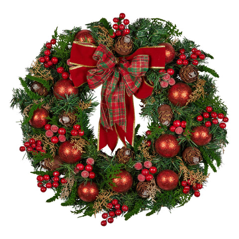 Christabelle 71cm Christmas Wreath Berries & Baubles