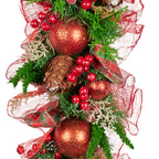 Christabelle Christmas Garland with Red Berries & Pine Cones Baubles Berries Tree Decoration Ornament Red Green