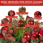 Christabelle 26cm Christmas Centrepiece Lush Green Decor Berries & Baubles