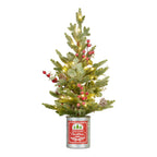 62cm Christmas Tree with Lights in Tin Pot