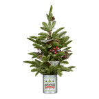 65cm Christmas Tree with Lights in Tin Pot