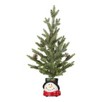55cm Christmas Tree with Lights in Snowman Pot