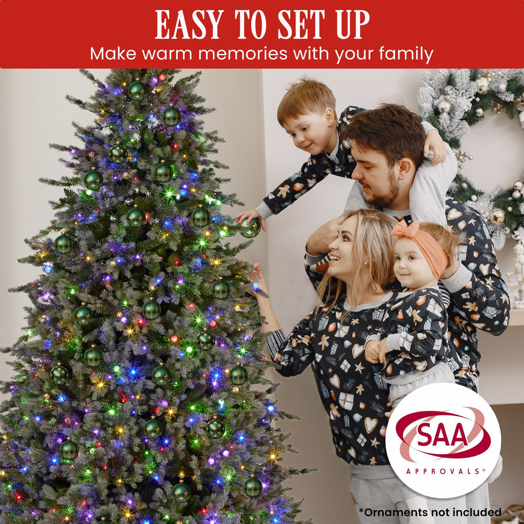2.3M Bergen Fir Multicolour Pre-Lit Christmas Tree