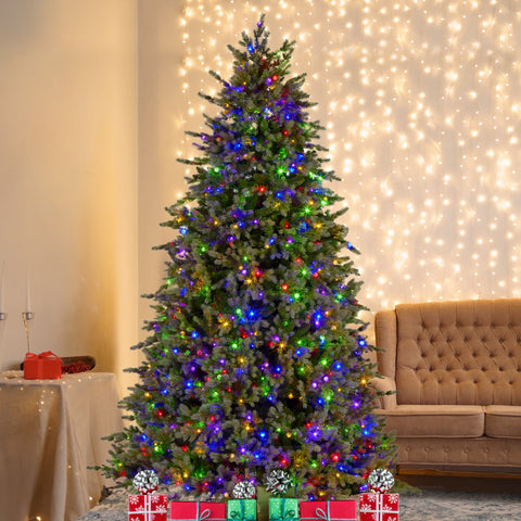 2.3M Bergen Fir Multicolour Pre-Lit Christmas Tree