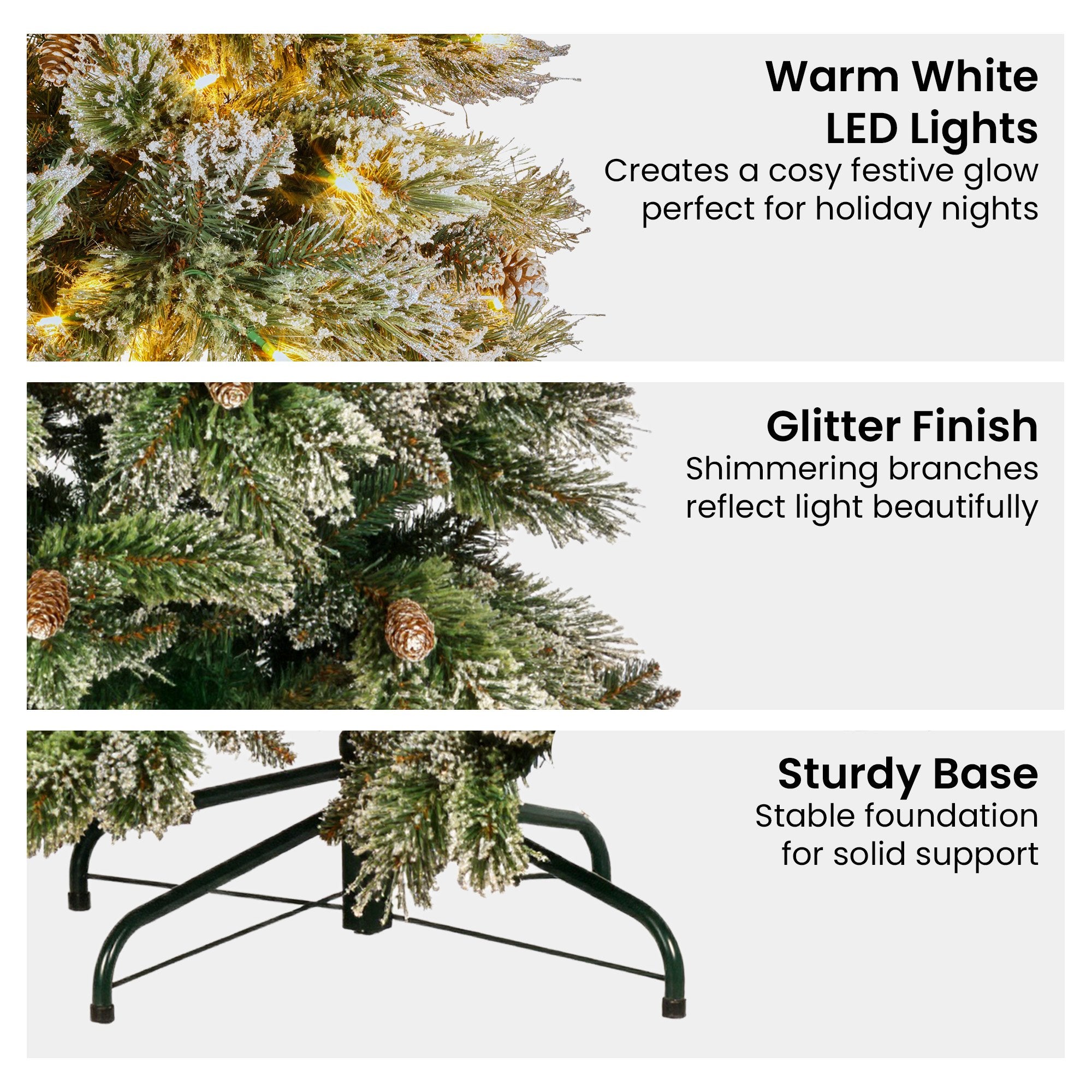 Christabelle Premium 7.5ft Christmas Tree with Lights - Cashmere