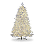Christabelle 2.3m 7.5ft Crystal Snow Christmas Tree Pre Lit Multi Function Micro LED Artificial Indoor Xmas Decor Home