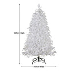 Christabelle 2.3m 7.5ft Crystal Snow Christmas Tree Pre Lit Multi Function Micro LED Artificial Indoor Xmas Decor Home