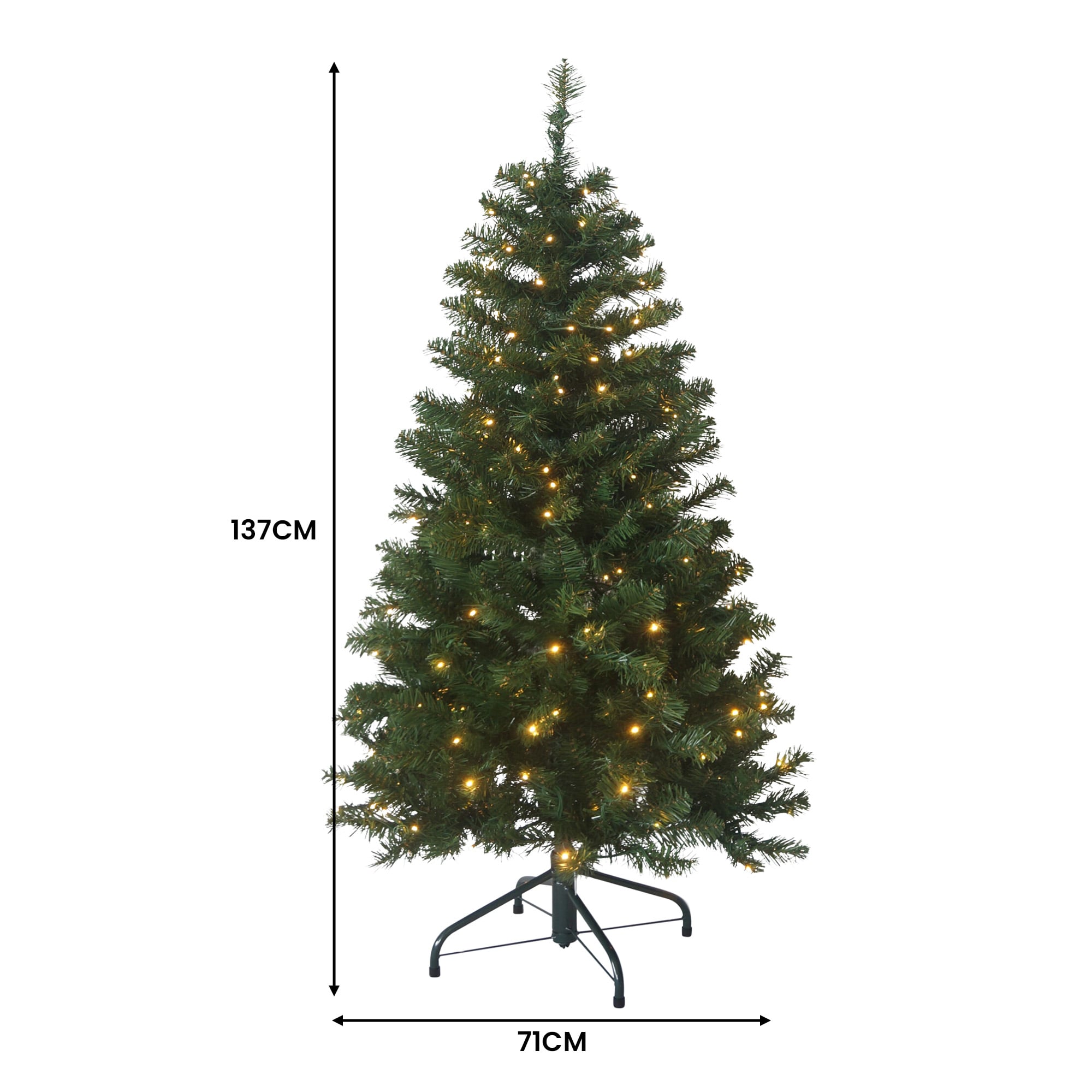 Christabelle 137cm Pine Slimline Christmas Tree with LED Lights