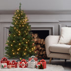 Christabelle 137cm Pine Slimline Christmas Tree with LED Lights