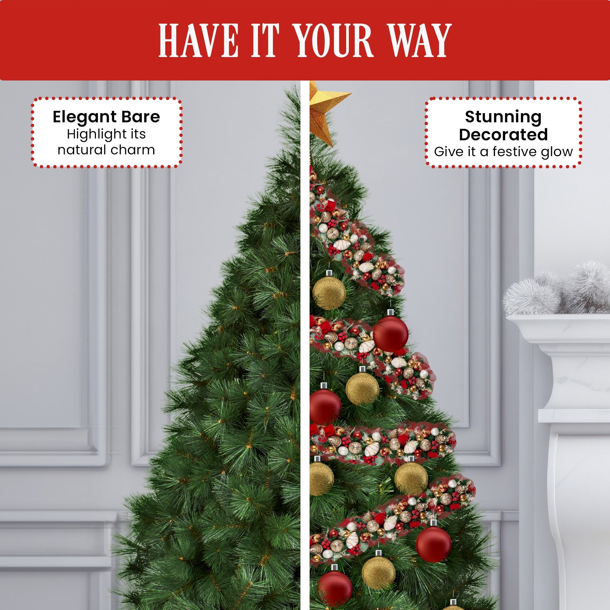 2.1m Needle Green Pine Christmas Tree
