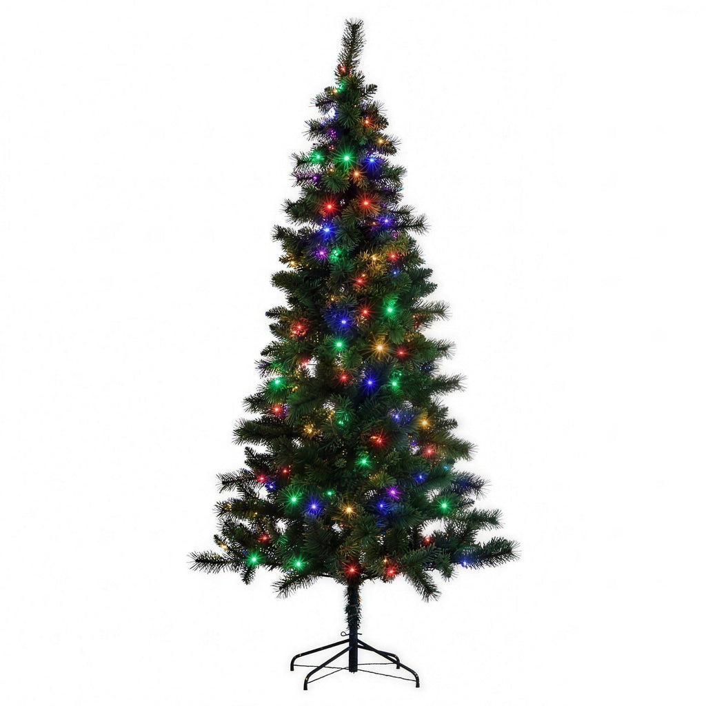 Christabelle 1.8m 6ft Lakeland Pine Christmas Tree Pre Lit Multi Function LED Artificial Indoor Xmas Decor Home