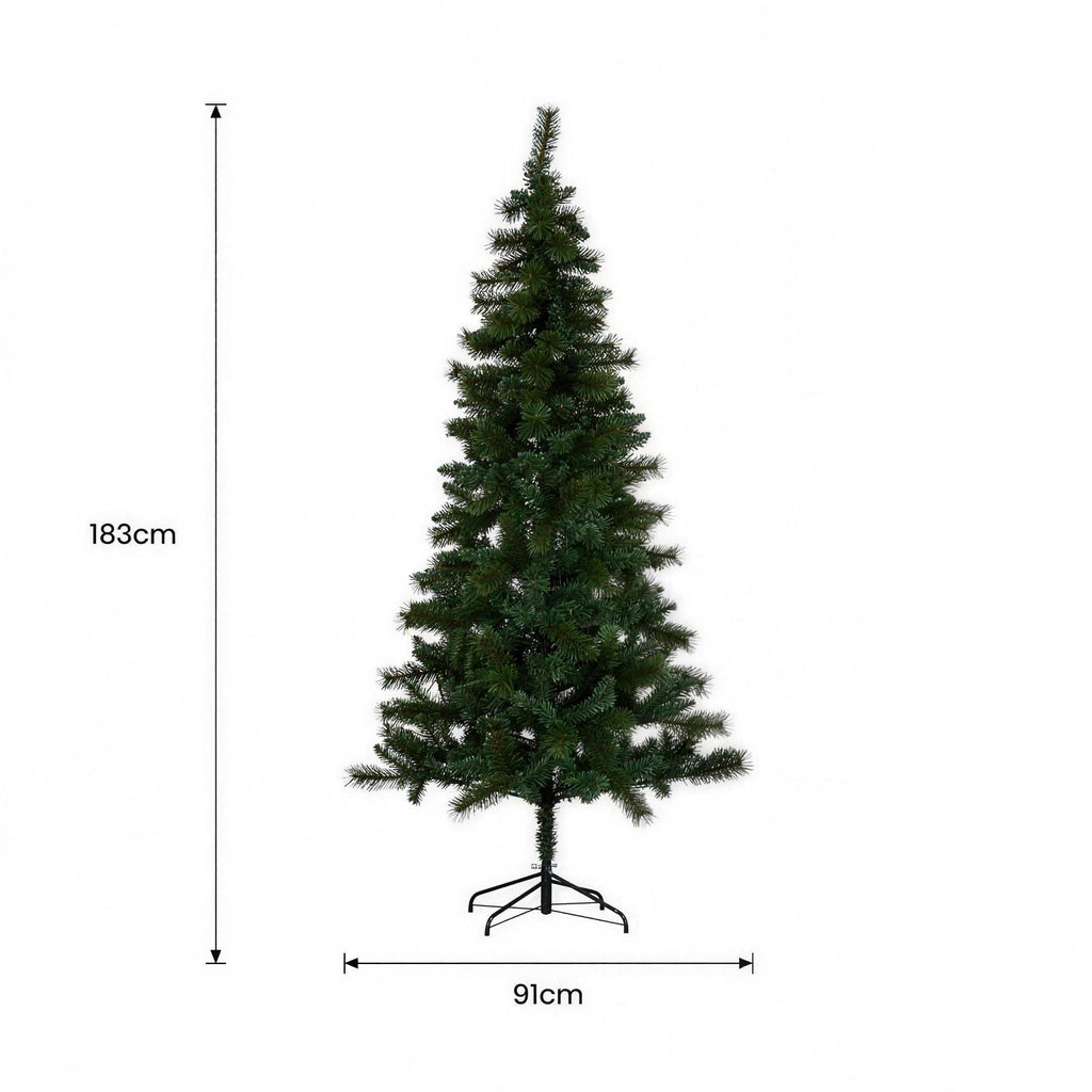 Christabelle 1.8m 6ft Lakeland Pine Christmas Tree Pre Lit Multi Function LED Artificial Indoor Xmas Decor Home