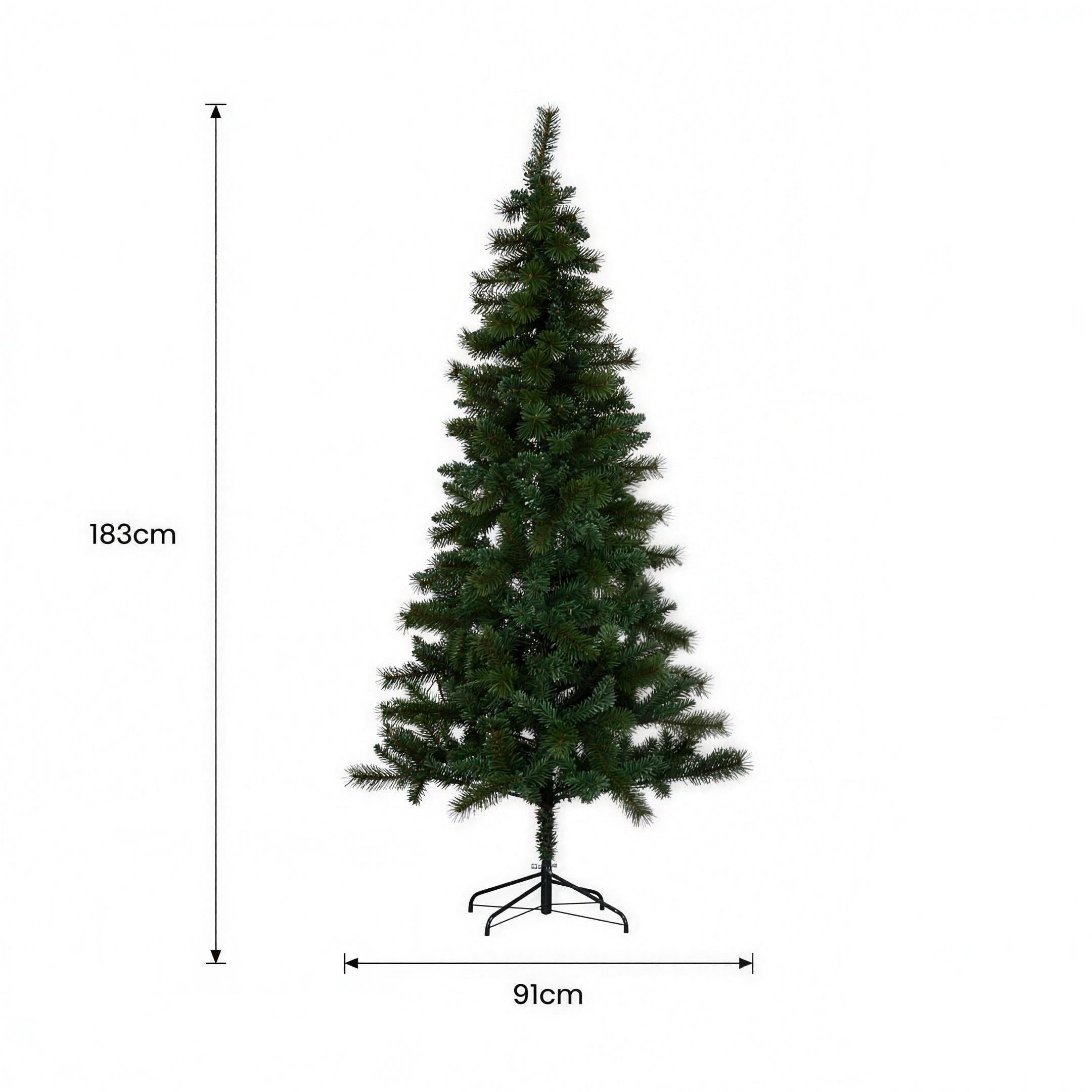 Christabelle 1.8m 6ft Lakeland Pine Christmas Tree Pre Lit Multi Function LED Artificial Indoor Xmas Decor Home