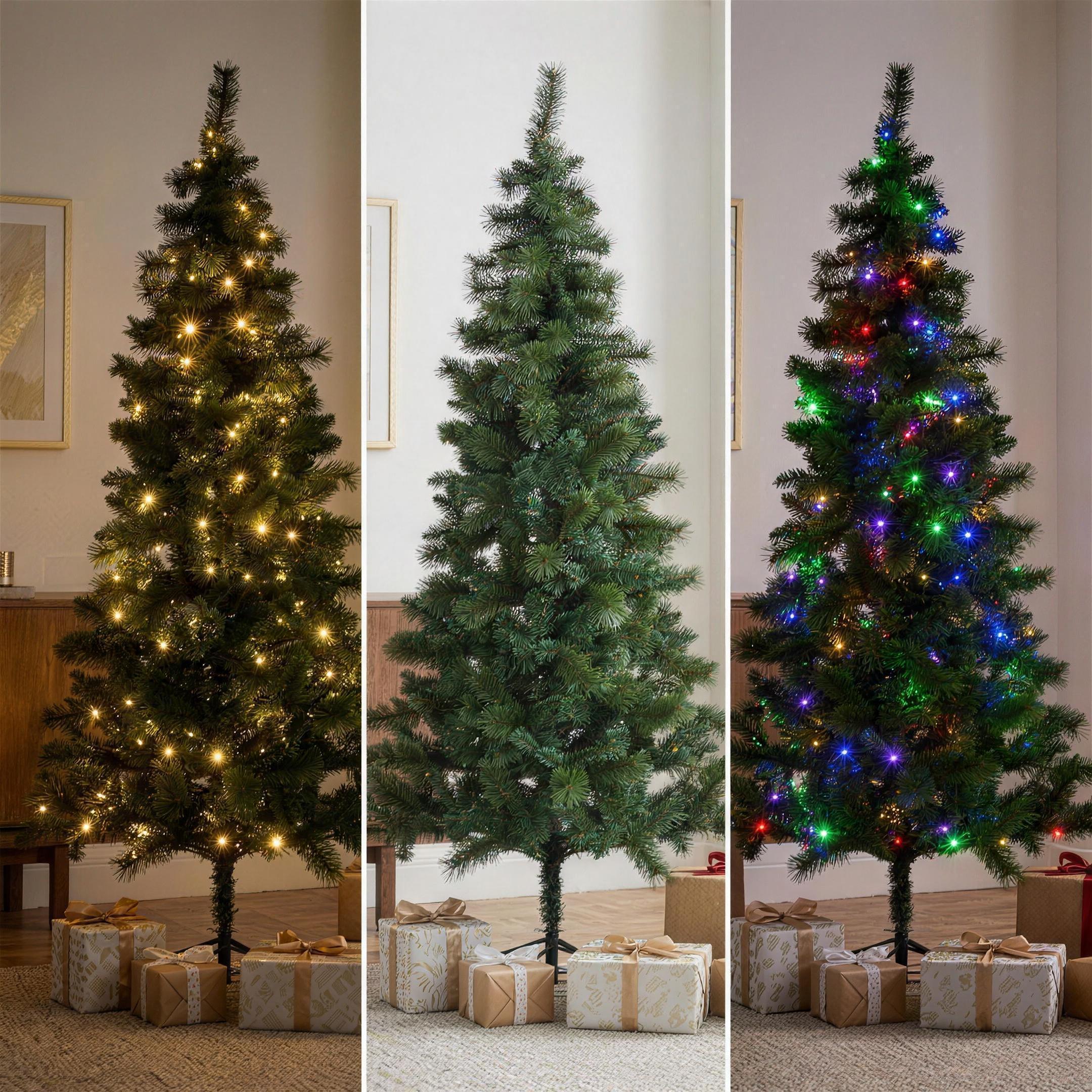 Christabelle 1.8m 6ft Lakeland Pine Christmas Tree Pre Lit Multi Function LED Artificial Indoor Xmas Decor Home