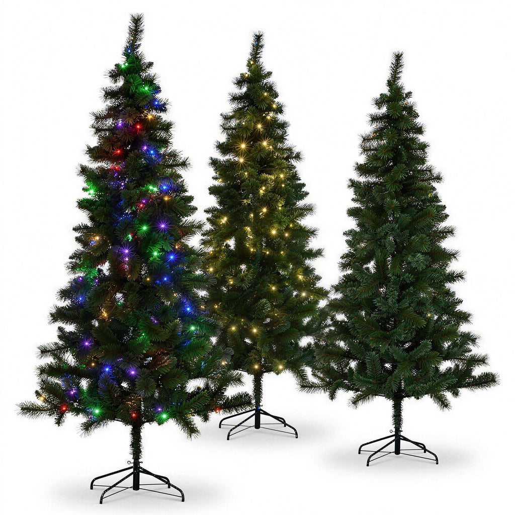 Christabelle 1.8m 6ft Lakeland Pine Christmas Tree Pre Lit Multi Function LED Artificial Indoor Xmas Decor Home