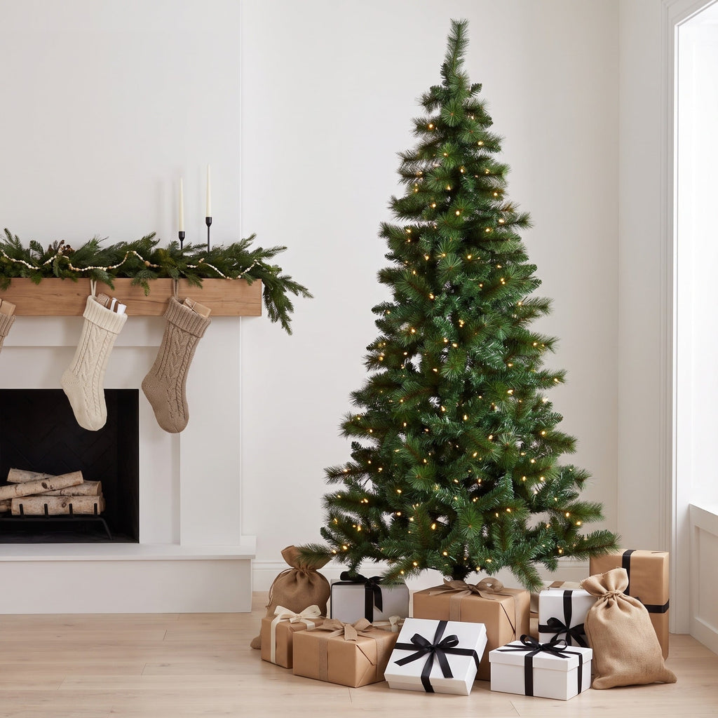 Christabelle 2.3m 7.5ft Lakeland Pine Christmas Tree Pre Lit Multi Function LED Artificial Indoor Xmas Decor Home