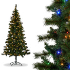 Christabelle 2.3m 7.5ft Lakeland Pine Christmas Tree Pre Lit Multi Function LED Artificial Indoor Xmas Decor Home