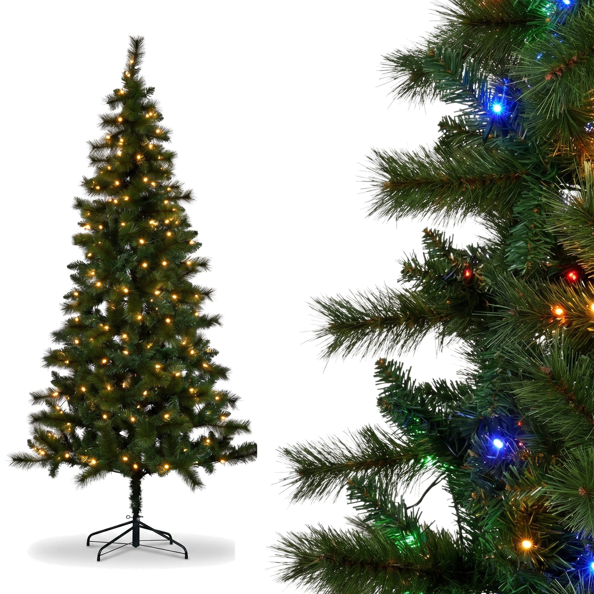 Christabelle 2.3m 7.5ft Lakeland Pine Christmas Tree Pre Lit Multi Function LED Artificial Indoor Xmas Decor Home