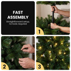 Christabelle 2.3m 7.5ft Lakeland Pine Christmas Tree Pre Lit Multi Function LED Artificial Indoor Xmas Decor Home
