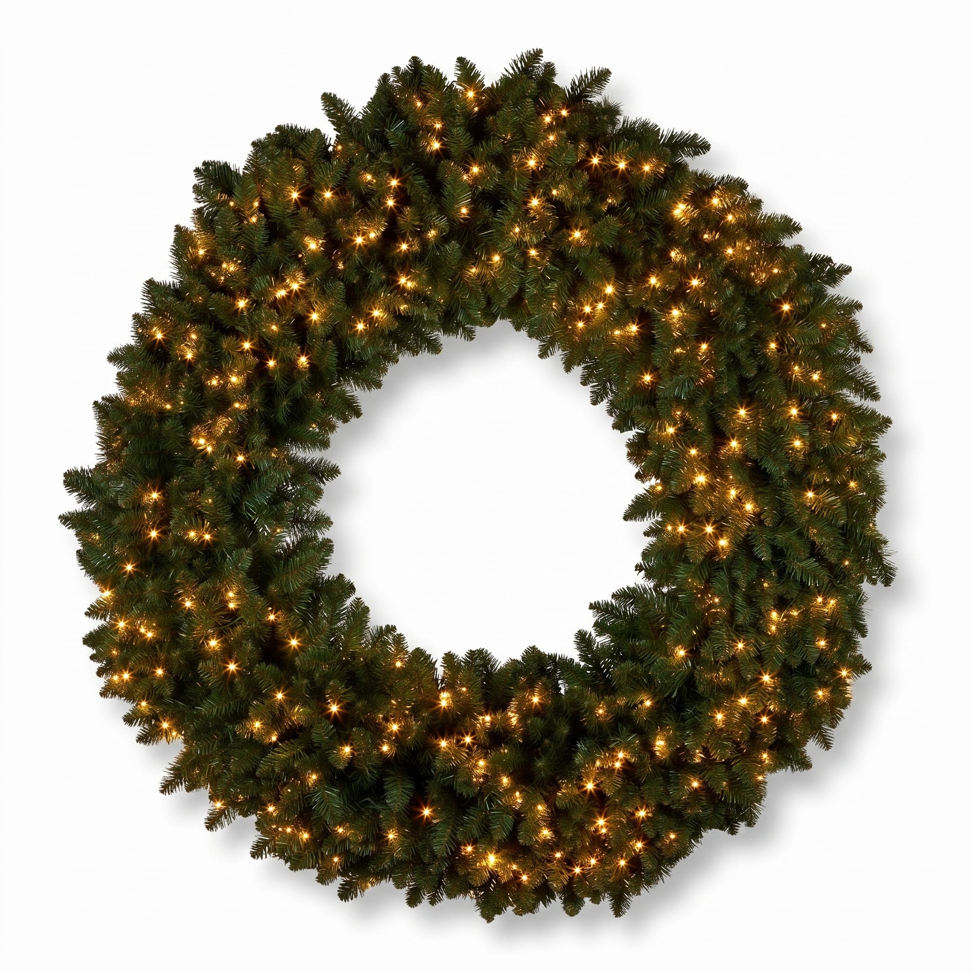 Christabelle 1.52m Nordic Pine Christmas Wreath Pre Lit White LED Large Statement Front Door Xmas Decoration Home