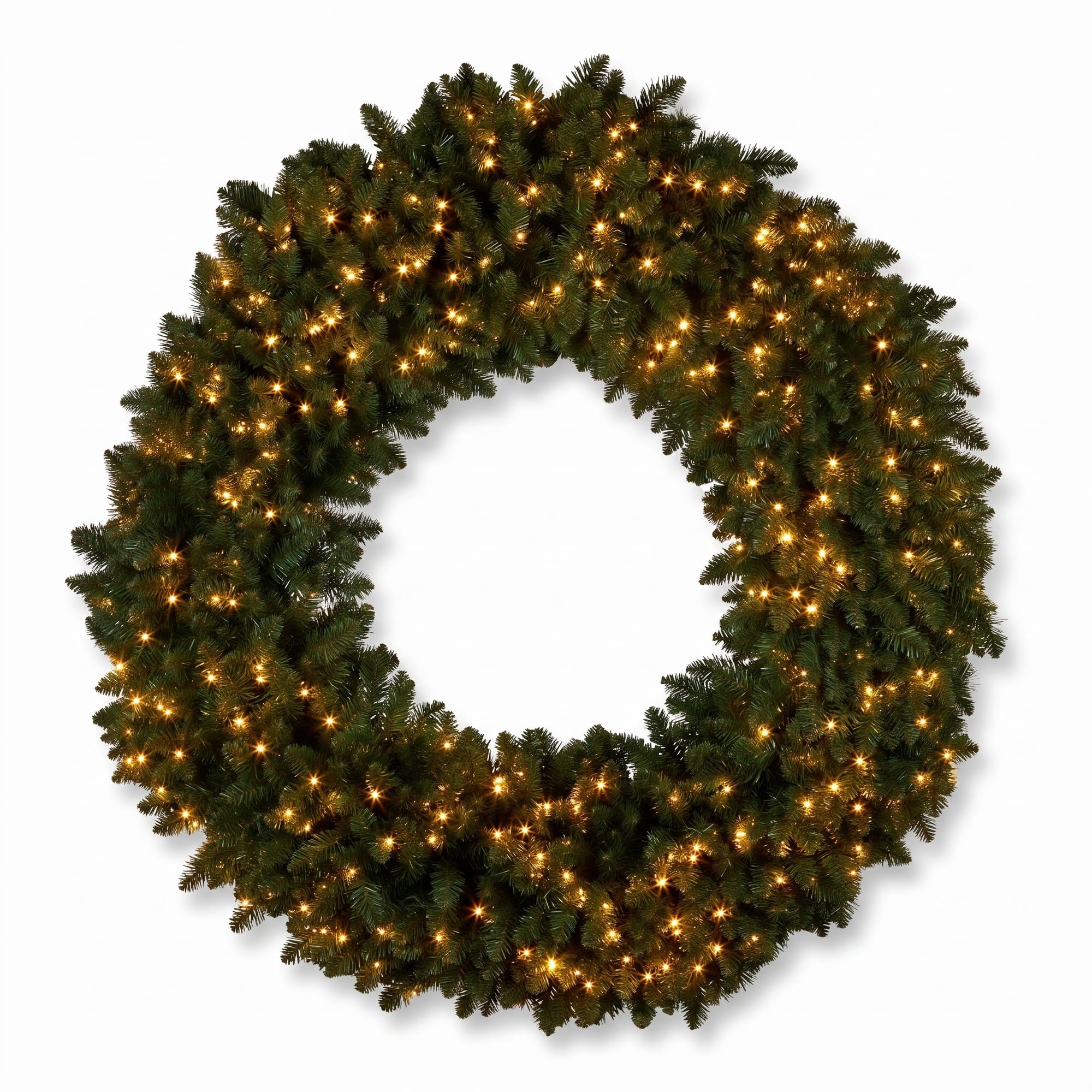 Christabelle 1.52m Nordic Pine Christmas Wreath Pre Lit White LED Large Statement Front Door Xmas Decoration Home