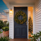 Christabelle 1.52m Nordic Pine Christmas Wreath Pre Lit White LED Large Statement Front Door Xmas Decoration Home